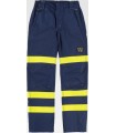 Pantalón certificado para soldaduras, ignífugo, antiestático, arco eléctrico y visibilidad realzada B1496. Workteam1