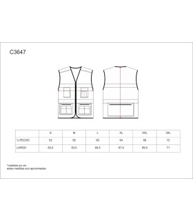 Chaleco de visibilidad realzada con cierre de cremallera C3647. Workteam5