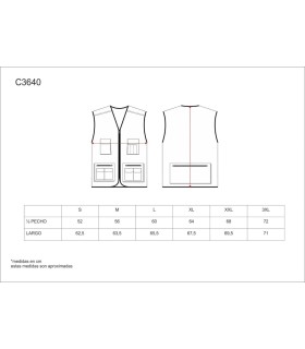 Chaleco tipo safari de visibilidad realzada con cierre cremallera C3640. Workteam5