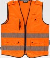 Chaleco de alta visibilidad con cintas reflectantes segmentadas C3607. Workteam1