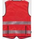 Chaleco de alta visibilidad rojo con cintas reflectantes segmentadas C3677. Workteam2