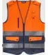 Chaleco de alta visibilidad bicolor con cintas reflectantes segmentadas C3608. Workteam3