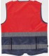 Chaleco de alta visibilidad bicolor rojo con cintas reflectantes segmentadas C3687. Workteam2