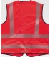 Chaleco de alta visibilidad rojo con cintas reflectantes segmentadas C3657. Workteam2