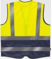 Chaleco de alta visibilidad bicolor con cintas reflectantes segmentadas C3606. Workteam4