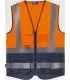 Chaleco de alta visibilidad bicolor con cintas reflectantes segmentadas C3606. Workteam1