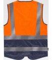 Chaleco de alta visibilidad bicolor con cintas reflectantes segmentadas C3606. Workteam2