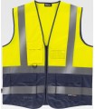 Chaleco de alta visibilidad bicolor con cintas reflectantes segmentadas C3606. Workteam3