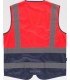 Chaleco de alta visibilidad rojo con cintas reflectantes segmentadas C3667. Workteam2