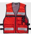 Chaleco de alta visibilidad ajustable, reflectante y multibolsillos C3601. WORKTEAM5