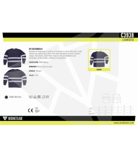 Camiseta de visibilidad realzada reflectante C3938. Workteam3