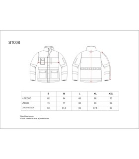 Parka de visibilidad realzada acolchada e impermeable S1008. Workteam7