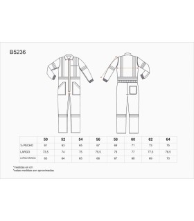 Buzo de visibilidad realzada con reflectantes B5236. Workteam5
