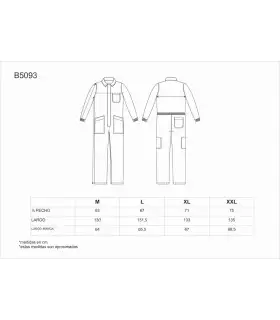 Buzo ignífugo y antiestático B5093. Workteam3