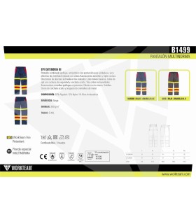 Pantalón ignífugo, antiestático, soldadura y arco eléctrico B1499. Workteam5