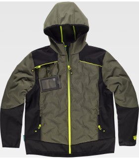 Chaqueta acolchada combinada con tejido Workshell WF3020. Workteam1