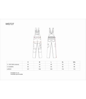 Peto en tejido canvas y porta rodilleras WF2727. Workteam5