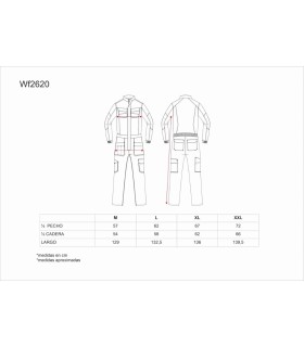 Buzo de trabajo combinado WF2620. Workteam9