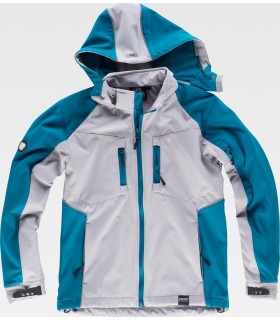 Chaqueta Workshell con capucha desmontable WF1040. Workteam1
