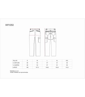 Pantalón elástico con refuerzo en culera WF1050. Workteam9