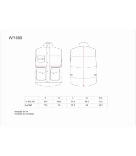 Chaleco acolchado multibolsillos WF1680. Workteam7