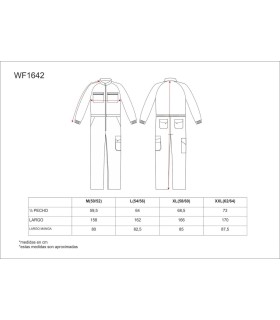 Buzo combinado con manga ranglán WF1642. Workteam7