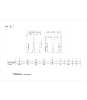 Bermuda combinada y multibolsillos WF1617. Workteam7
