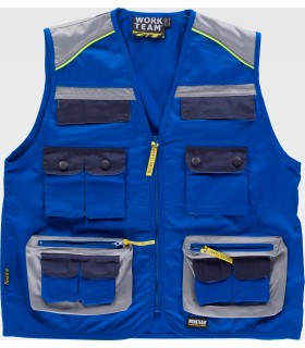 Chaleco safari multibolsillos WF5854. Workteam1
