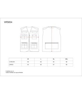 Chaleco safari multibolsillos WF5854. Workteam9