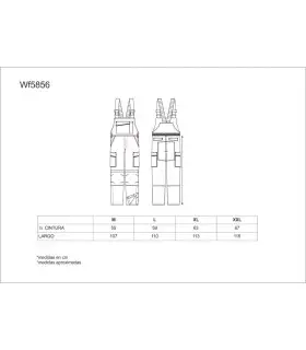 Peto combinado con refuerzo en culera y rodilleras WF5856. Workteam9