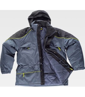 Parka en tejido tafetán acolchada y combinada WF5858. Workteam1