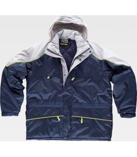 Parka en tejido tafetán acolchada y combinada WF5858. Workteam3