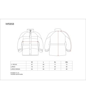Parka en tejido tafetán acolchada y combinada WF5858. Workteam5