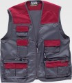 Chaleco tipo safari bicolor multibolsillos WF1854. Workteam