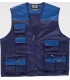 Chaleco tipo safari bicolor multibolsillos WF1854. Workteam3