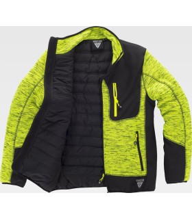 Chaqueta de punto acolchada combinada con tejido Workshell S9465. Workteam2