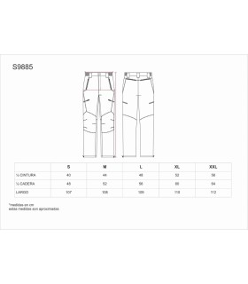 Pantalón elástico con refuerzos S9885. Workteam7