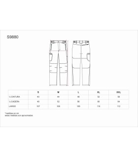 Pantalón elástico con refuerzos S9880. Workteam4
