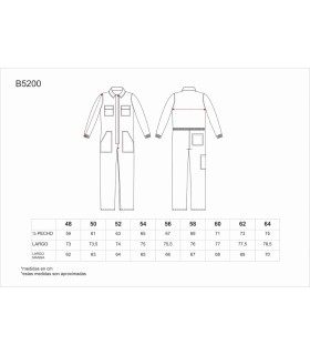 Buzo de algodón ligero B5200. Workteam7