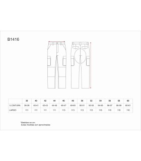 Pantalón resistente con refuerzos en rodillas y culera B1416. Workteam13