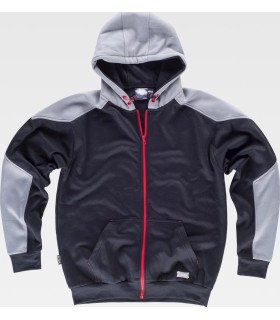 Sudadera Sport combinada con cremallera entera S5530. Workteam3