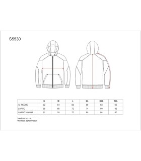 Sudadera Sport combinada con cremallera entera S5530. Workteam5