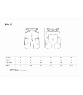 Bermuda elástica con refuerzos multibolsillos B1435. Workteam3