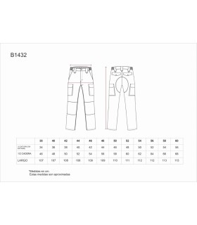 Pantalón elástico multibolsillos con refuerzos B1432. Workteam3