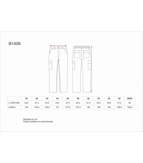 Pantalón con forro polar interior B1408. Workteam7