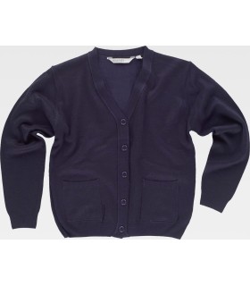 Chaqueta de escote a pico en punto fino S4503. Workteam1