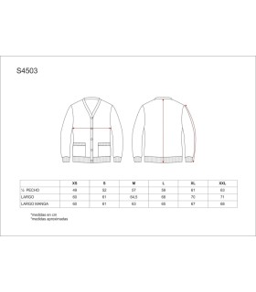 Chaqueta de escote a pico en punto fino S4503. Workteam3