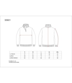 Jersey fino de cuello alto de media cremallera S5601. Workteam7