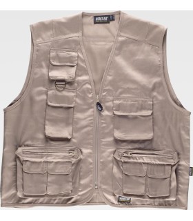 Chaleco tipo safari multibolsillos S3100. Workteam1