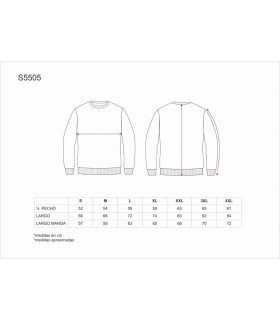 Sudadera de cuello redondo S5505. Workteam17